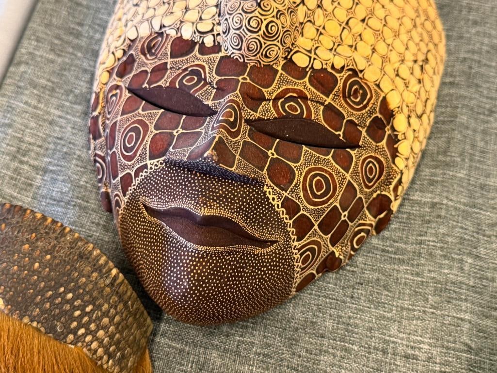 VINTAGE OAXACA, MX RITUAL ARMADILLO DANCE MASK, LATIN AMERICA VINTAGE PUPPET MASK - 5