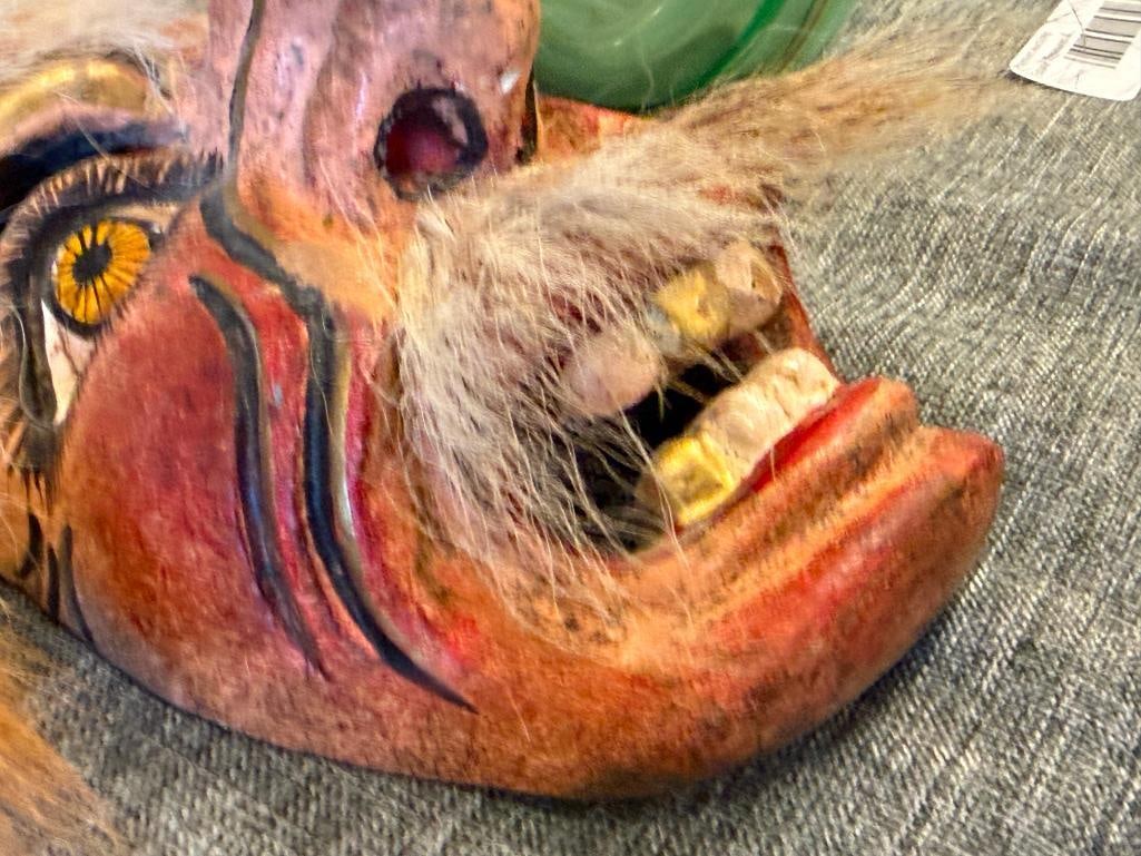 VINTAGE OAXACA, MX RITUAL ARMADILLO DANCE MASK, LATIN AMERICA VINTAGE PUPPET MASK - 9