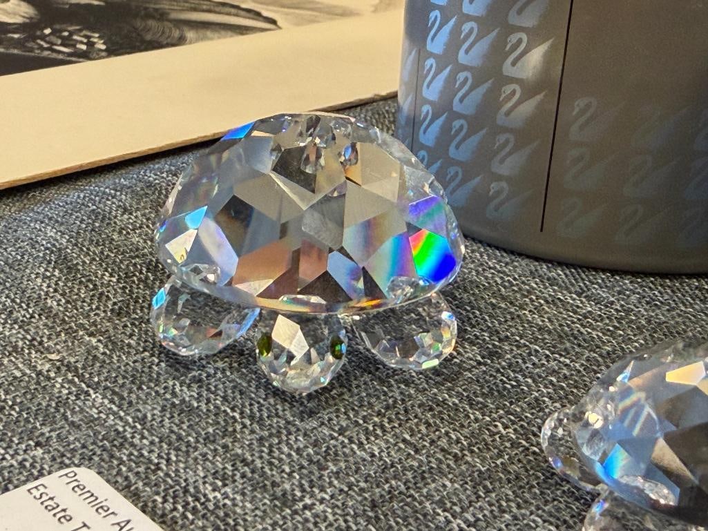 SWAROVSKI CRYSTAL SMALL AND LARGE TURTLE FIGURINES NO. 7632NR045 AND 7635NR30 - 5
