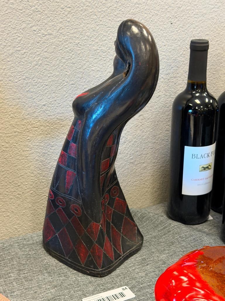 VINTAGE MEXICAN BLACK POTTERY BARRO NEGRO FOLK ART SCULPTURE OAXACA, MX - 5