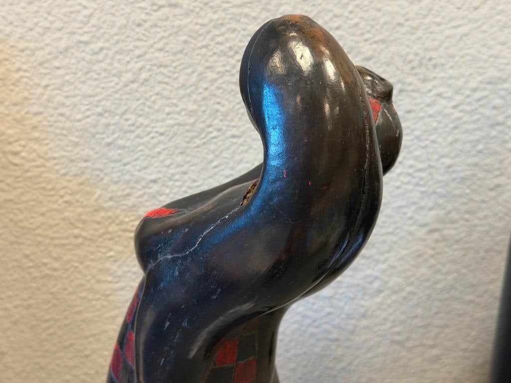 VINTAGE MEXICAN BLACK POTTERY BARRO NEGRO FOLK ART SCULPTURE OAXACA, MX - 6