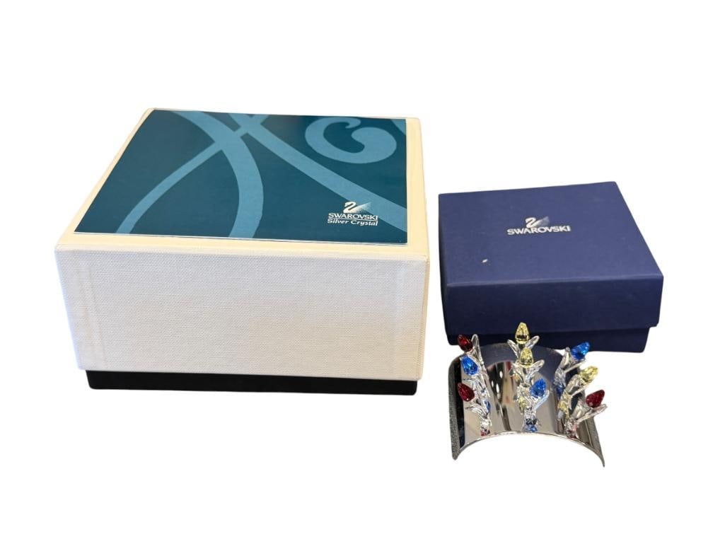 SWAROVSKI CRYSTAL SCS MINIATURE TULIP GARDEN SET NO. 600347 PLUS SWAROVSKI CLEANING KIT (1 of 9)