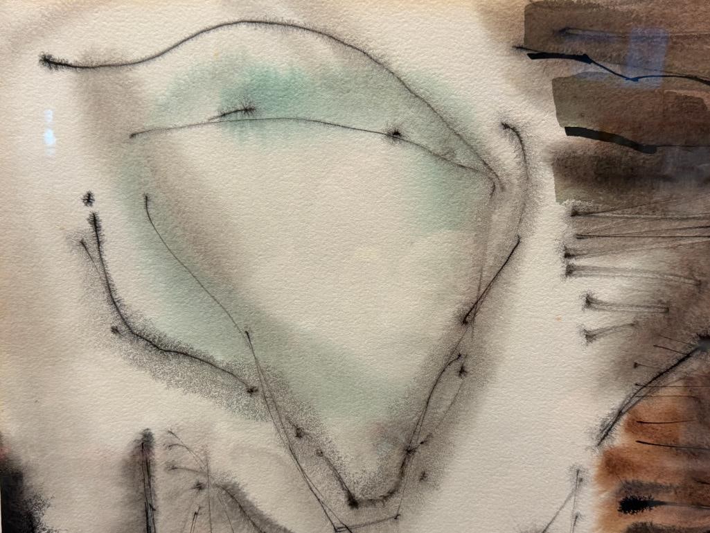 ALEXANDER NEPOTE CALIFORNIA BORN ARTIST MODERNIST ORIGINAL WATERCOLOR ON PAPER ABSTRACT - 3