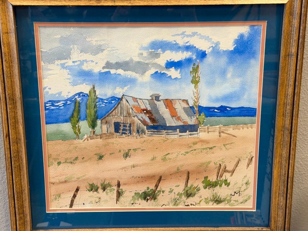 J. MALCOM EDMISTON NEVADA ARTIST ORIGINAL WATERCOLOR ON PAPER WESTERN LANDSCAPE - 2