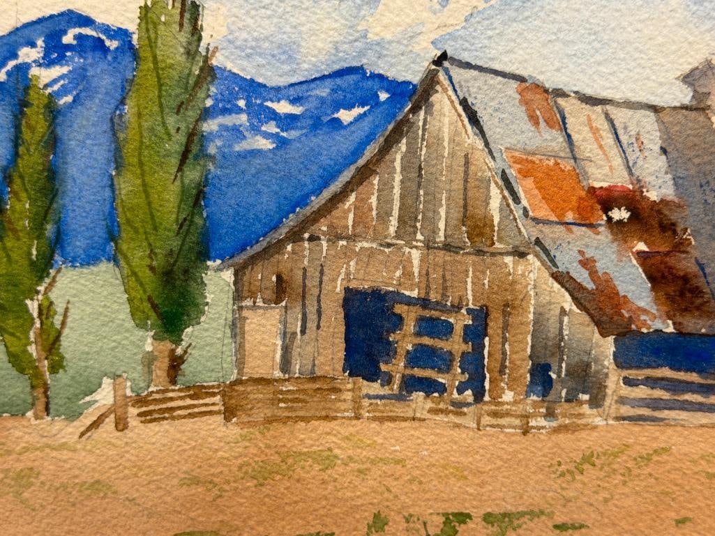 J. MALCOM EDMISTON NEVADA ARTIST ORIGINAL WATERCOLOR ON PAPER WESTERN LANDSCAPE - 4