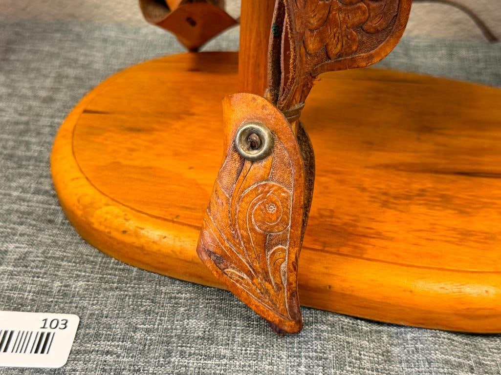 VINTAGE RANCHO SADDLE LAMP KIT TANDY LEATHER CO. OLD WEST LOOK - 5