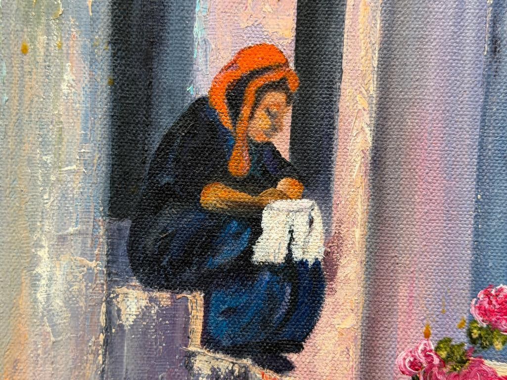 ORIGINAL OIL ON CANVAS EUROPEAN / MEDITERRANEAN SCENE SIGNED LONA - 4