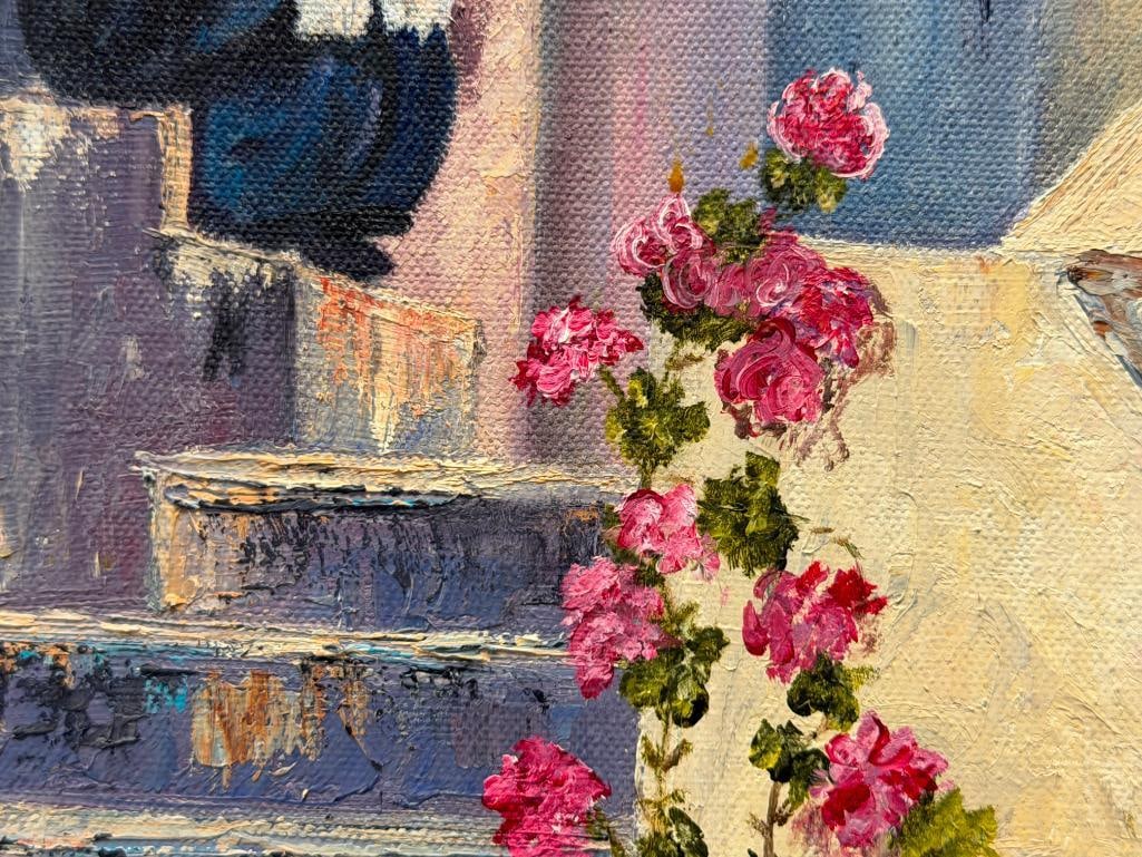 ORIGINAL OIL ON CANVAS EUROPEAN / MEDITERRANEAN SCENE SIGNED LONA - 5