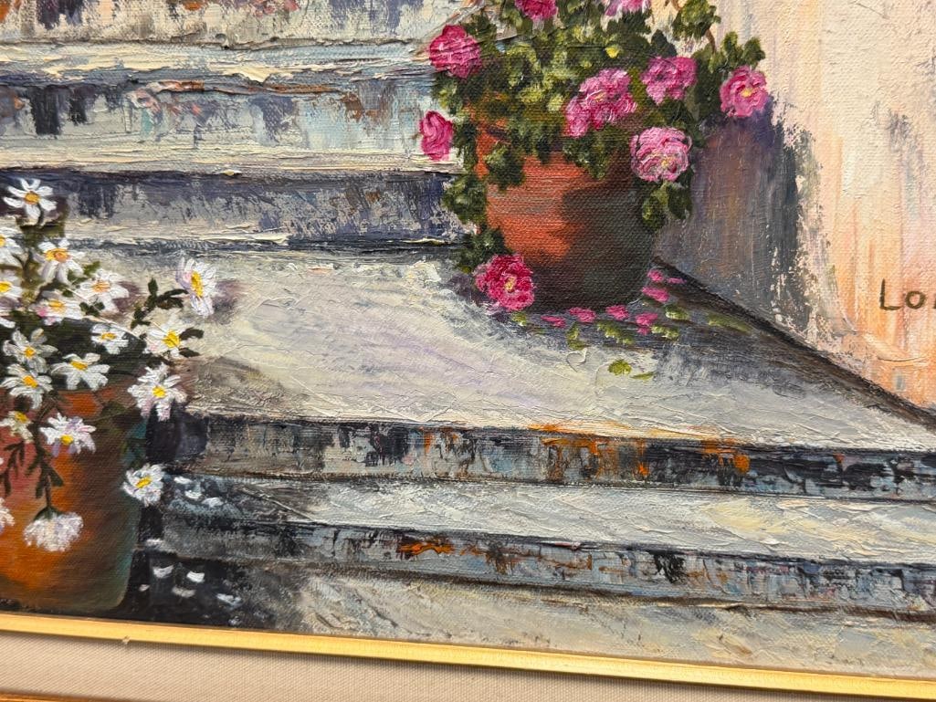ORIGINAL OIL ON CANVAS EUROPEAN / MEDITERRANEAN SCENE SIGNED LONA - 6