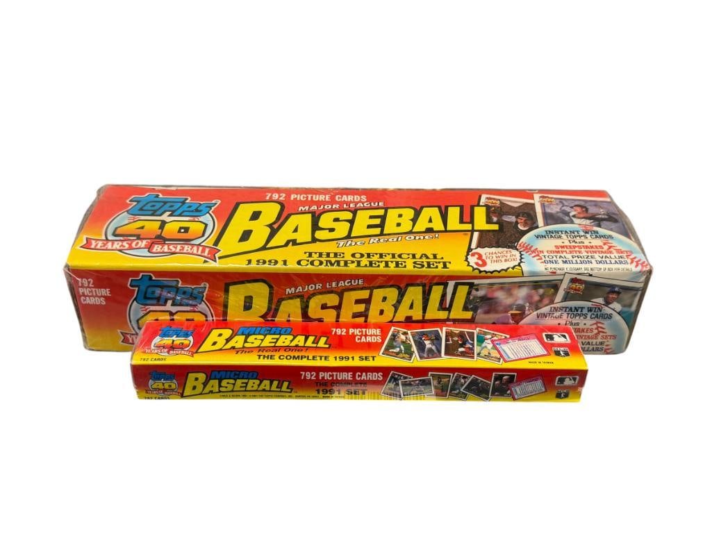 1991 TOPPS 40 YEARS OF BASEBALL COMPLETE CARD SET AND MICRO CARD SET BOTH FACTORY SEALED (1 of 11)