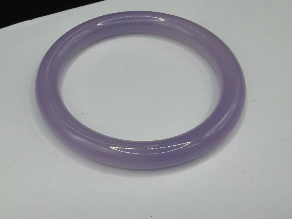 LAVENDER JADE BANGLE BRACELET - 2