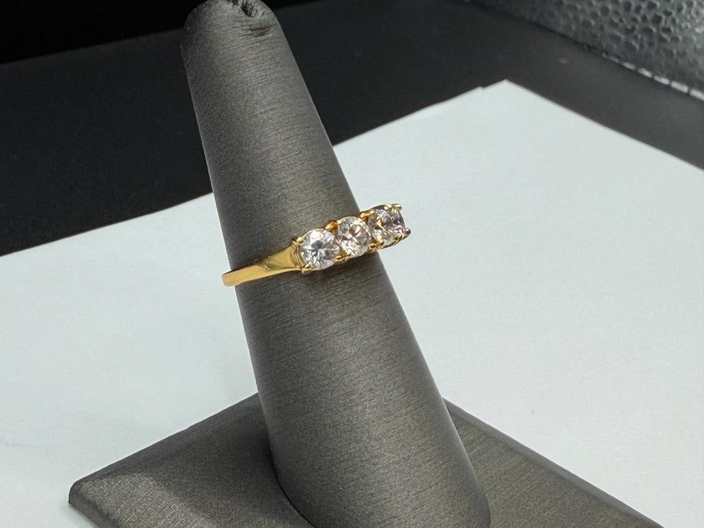 14K YELLOW GOLD ROUND CUT CZ BAND - 2