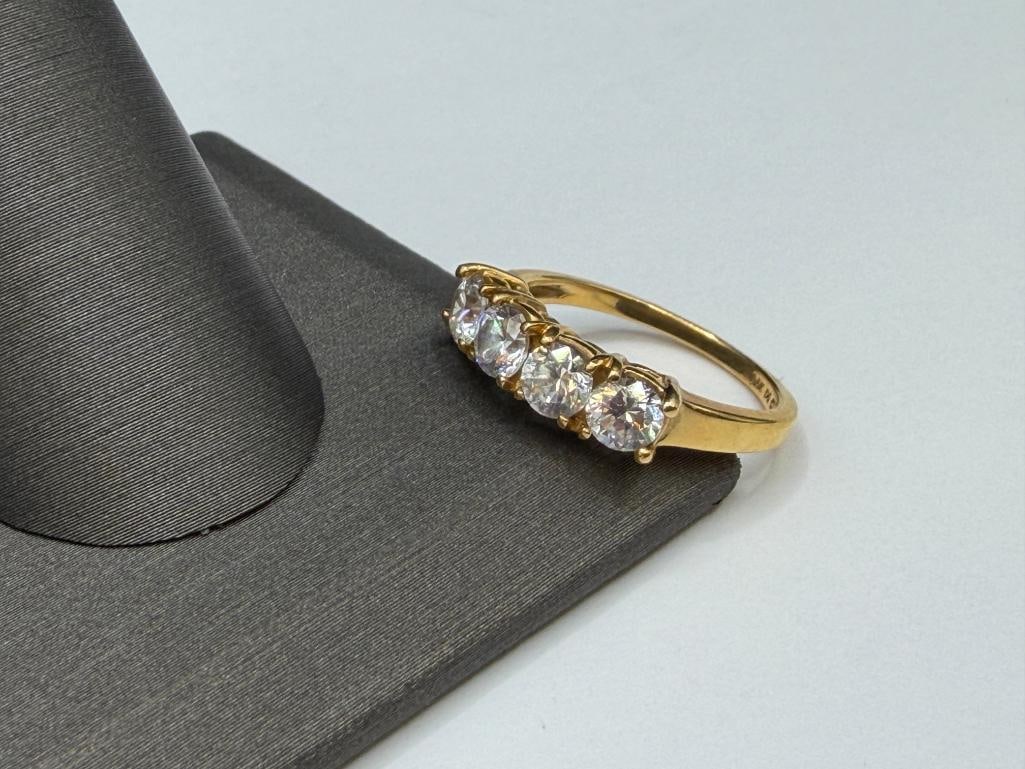 14K YELLOW GOLD ROUND CUT CZ BAND - 3