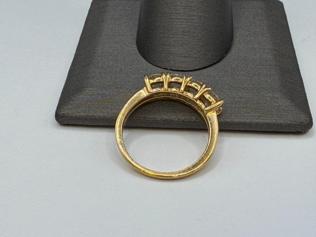 14K YELLOW GOLD ROUND CUT CZ BAND - 4