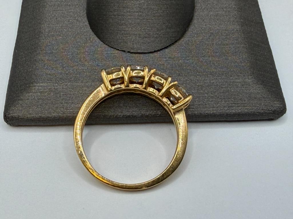 14K YELLOW GOLD ROUND CUT CZ BAND - 5