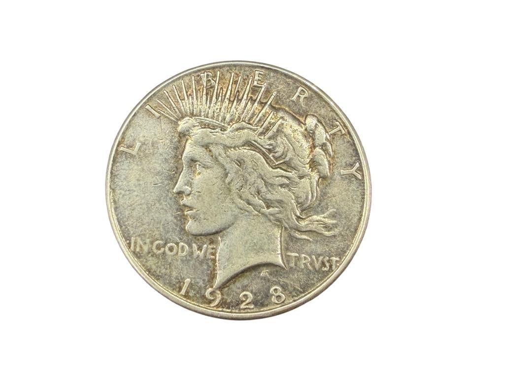 1928-S U.S. PEACE SILVER DOLLAR: 90% SILVER