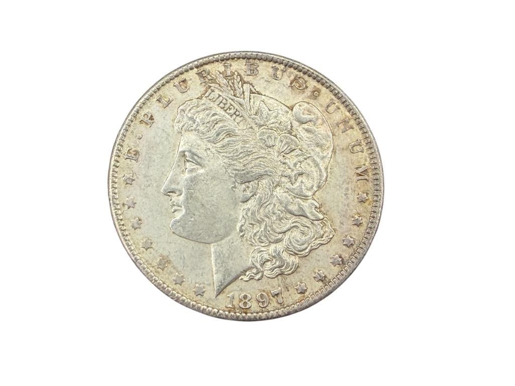 1897 U.S. MORGAN SILVER DOLLAR: 90% SILVER