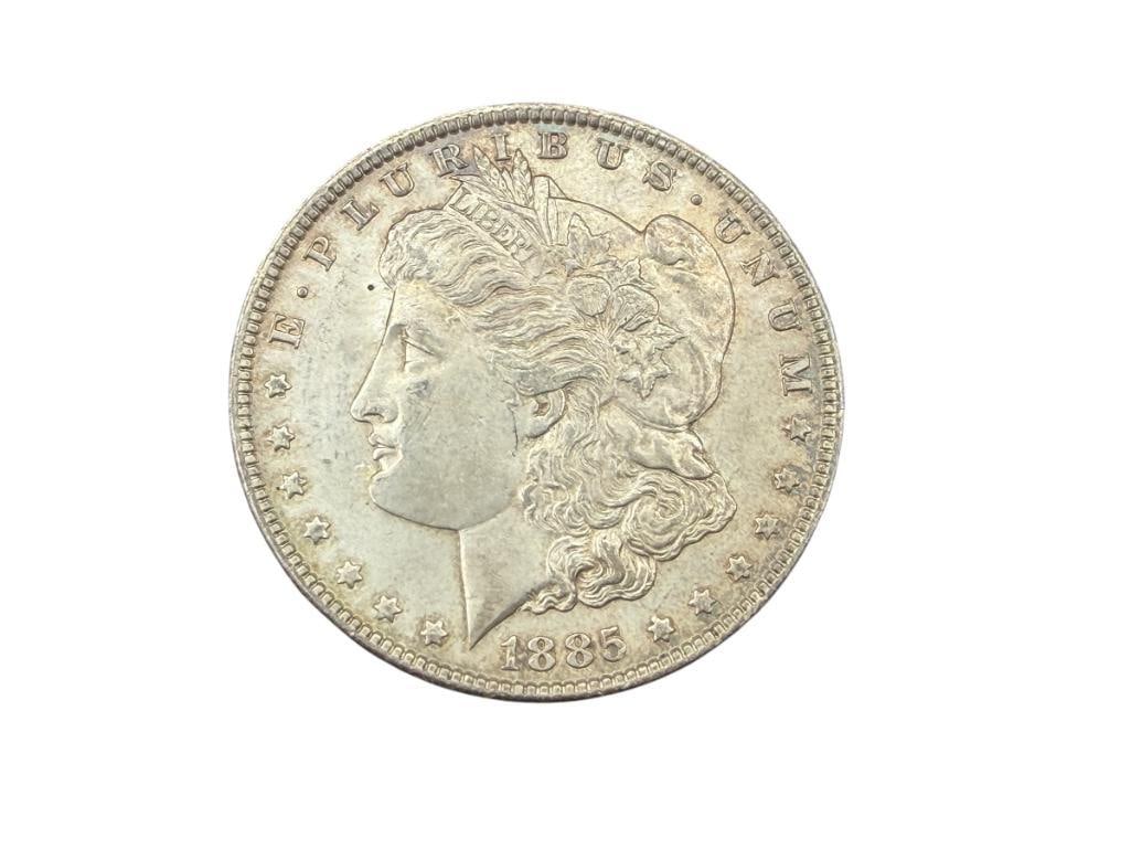 1885 U.S. MORGAN SILVER DOLLAR: 90% SILVER