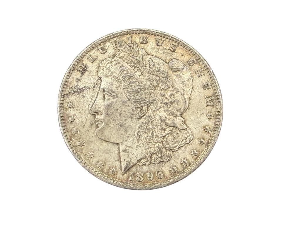 1896 U.S. MORGAN SILVER DOLLAR: 90% SILVER