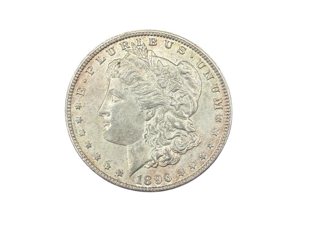 1896 U.S. MORGAN SILVER DOLLAR: 90% SILVER