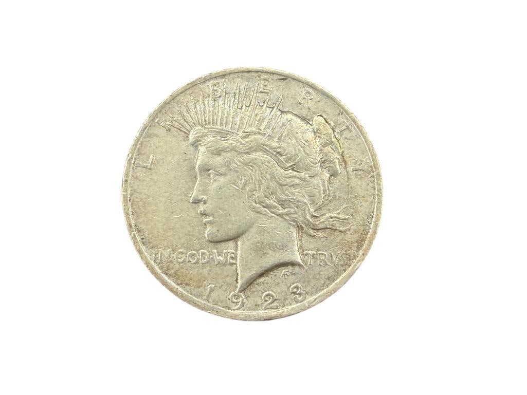 1923 U.S. PEACE SILVER DOLLAR: 90% SILVER