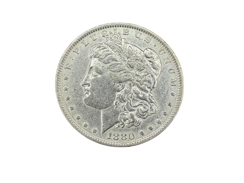 1880 U.S. MORGAN SILVER DOLLAR: 90% SILVER