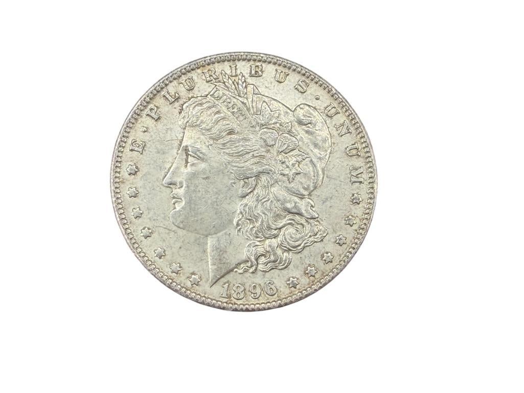 1896 U.S. MORGAN SILVER DOLLAR: 90% SILVER