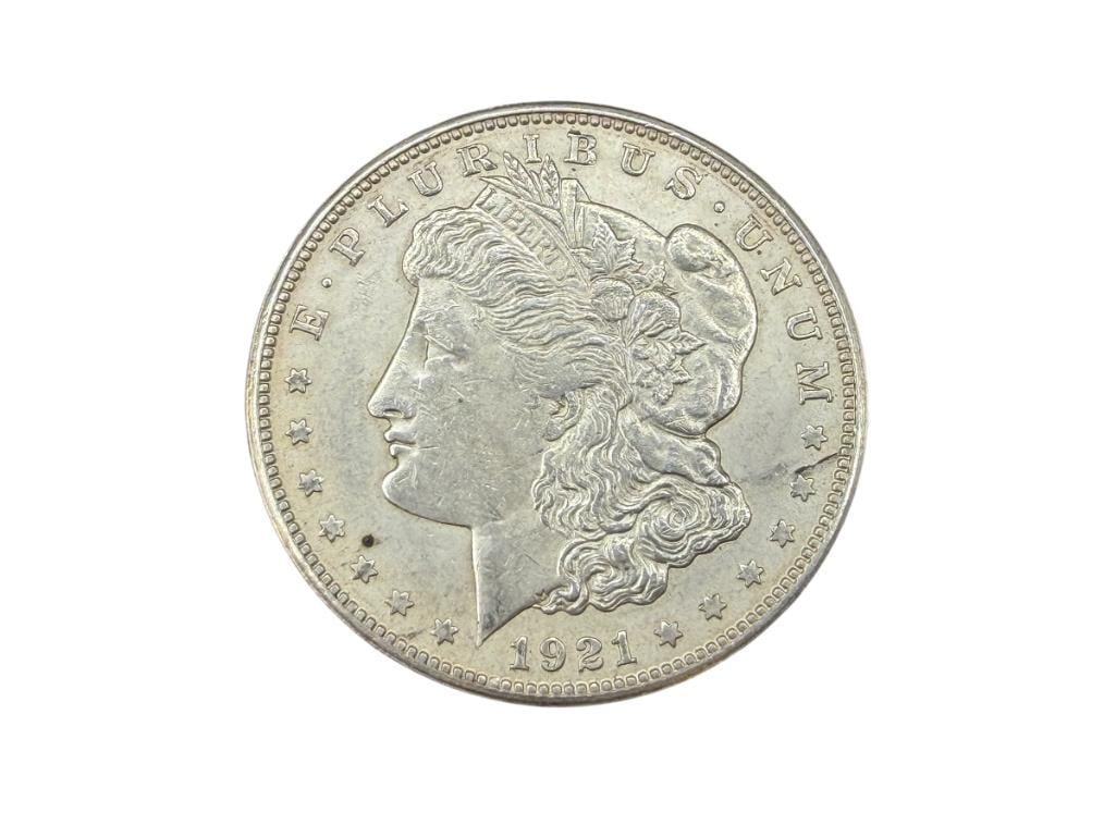 1921-S U.S. MORGAN SILVER DOLLAR: 90% SILVER