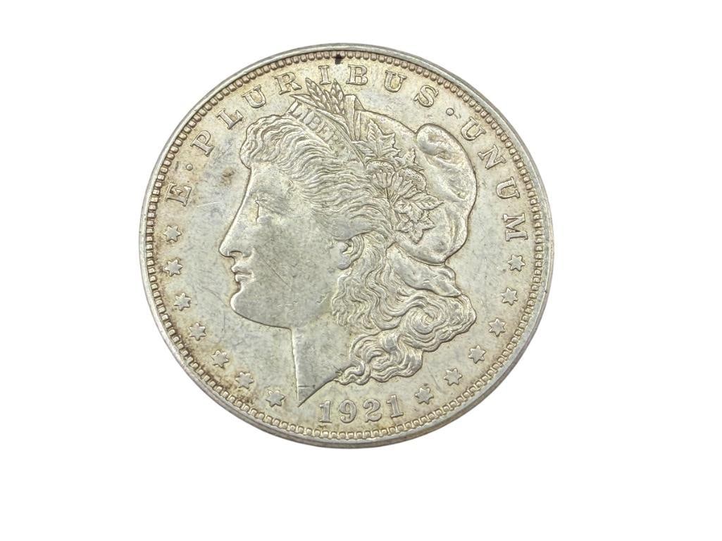 1921-D U.S. MORGAN SILVER DOLLAR: 90% SILVER
