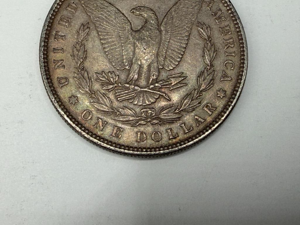 FIVE U.S. MORGAN SILVER DOLLARS FEATURING VARIOUS DATES AND MINT MARKS - 8