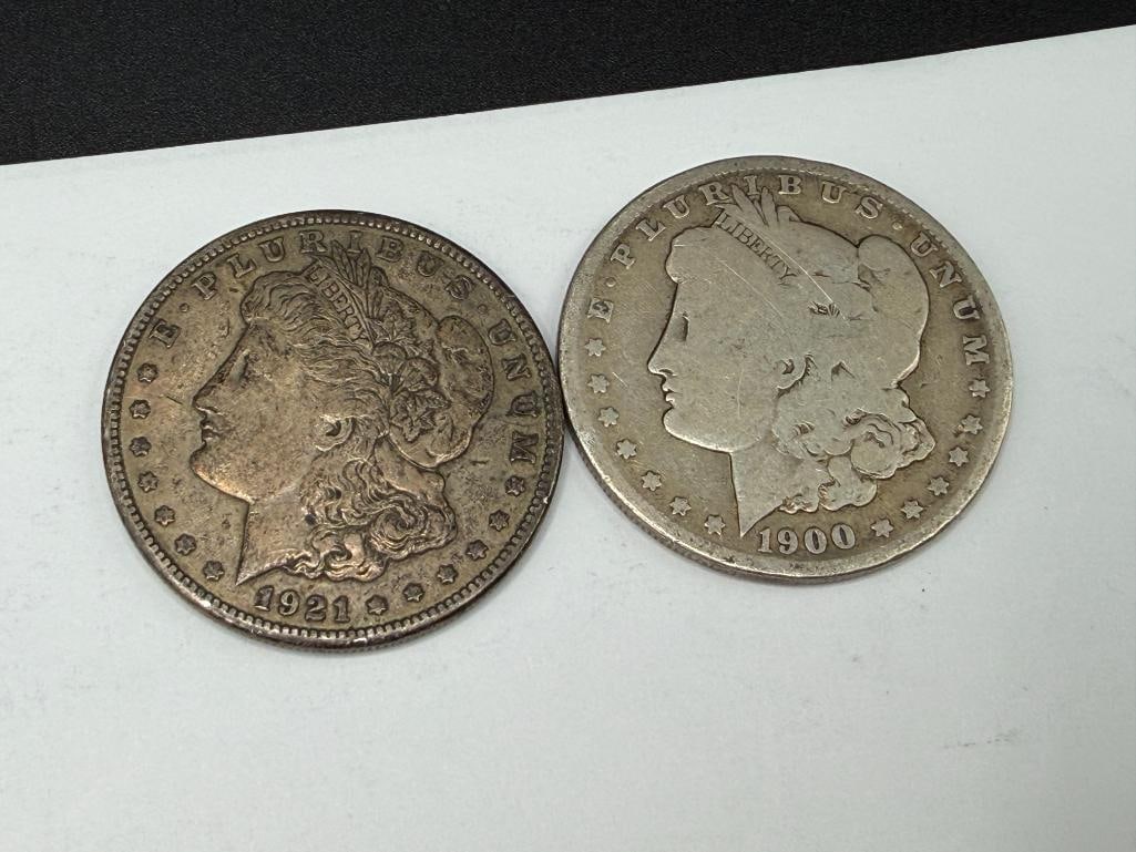 FIVE U.S. MORGAN SILVER DOLLARS FEATURING VARIOUS DATES AND MINT MARKS - 4