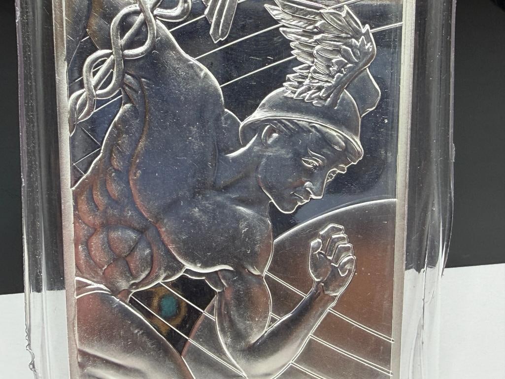 SMI MERCURY DESIGN .999 FINE SILVER 10 TROY OUNCE BAR - 3