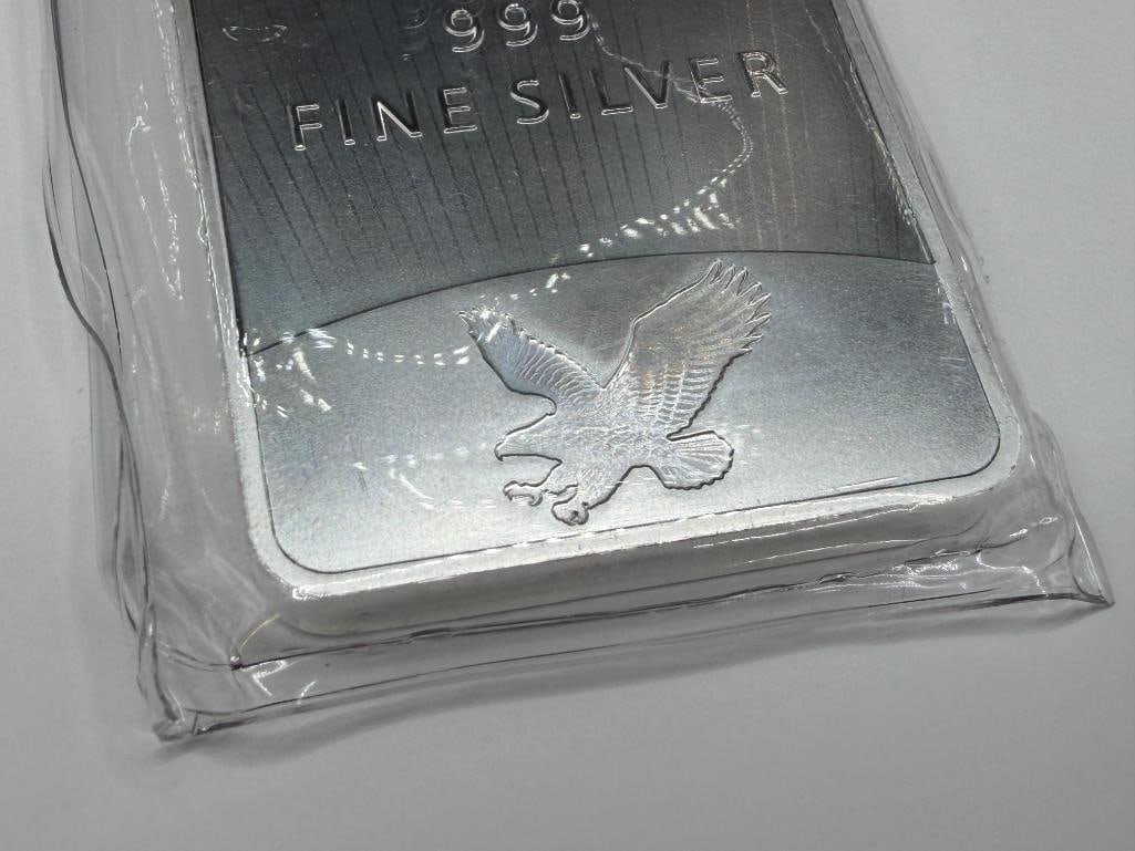 SMI MERCURY DESIGN .999 FINE SILVER 10 TROY OUNCE BAR - 7