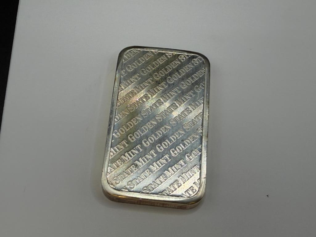 GOLDEN STATE MINT .999 FINE SILVER FIVE TROY OUNCE BAR - 5