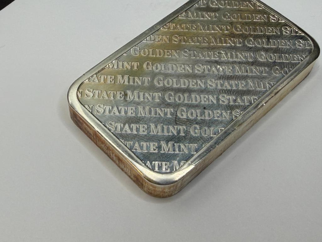 GOLDEN STATE MINT .999 FINE SILVER FIVE TROY OUNCE BAR - 6