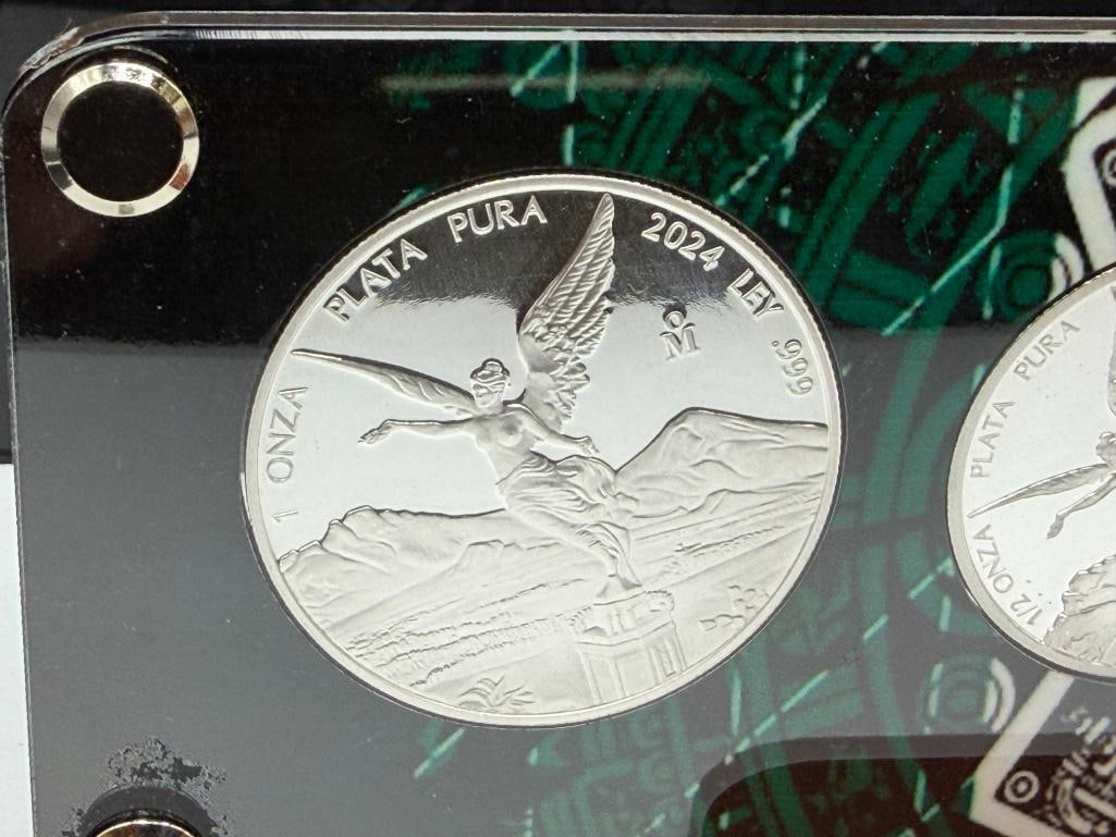 2024 MEXICO LIBERTAD PROOF SET FEATURING FIVE .999 FINE SILVER COINS - 3