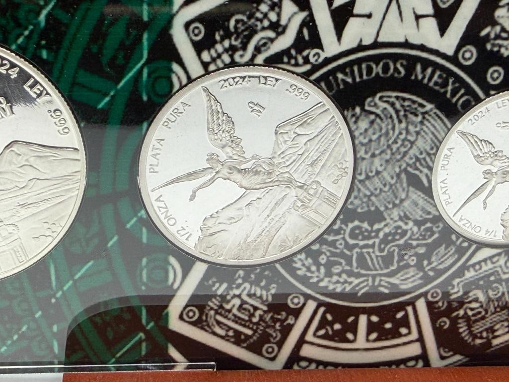 2024 MEXICO LIBERTAD PROOF SET FEATURING FIVE .999 FINE SILVER COINS - 4