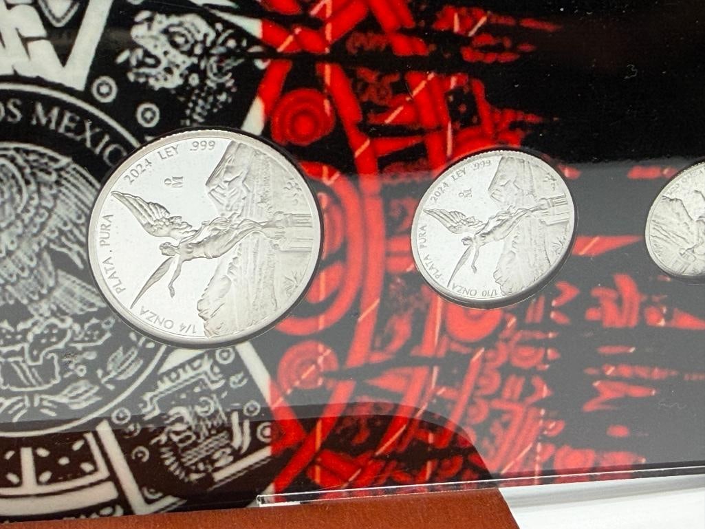 2024 MEXICO LIBERTAD PROOF SET FEATURING FIVE .999 FINE SILVER COINS - 5
