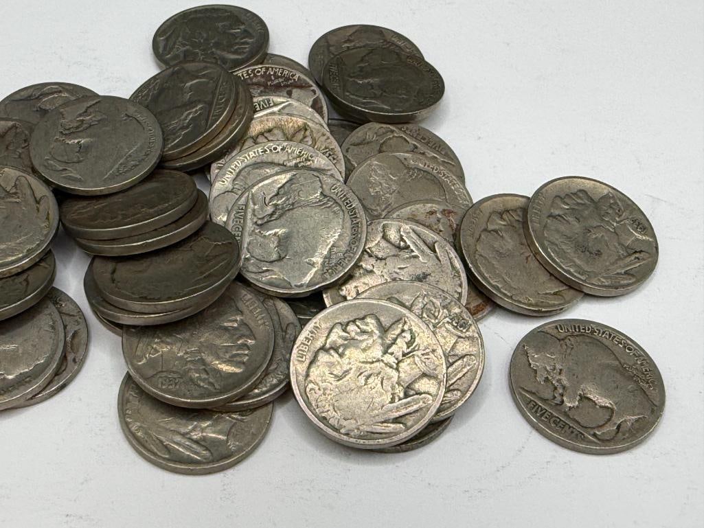 40 U.S. BUFFALO NICKELS FEATURING ASSORTED DATES - 2