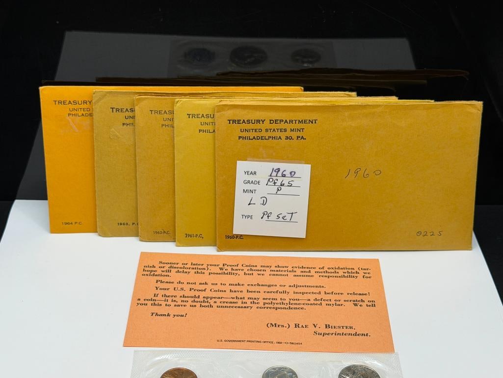 1960 - 1964 U.S. MINT PROOF SETS IN ORIGINAL GOVERNMENT PACKAGING - 2