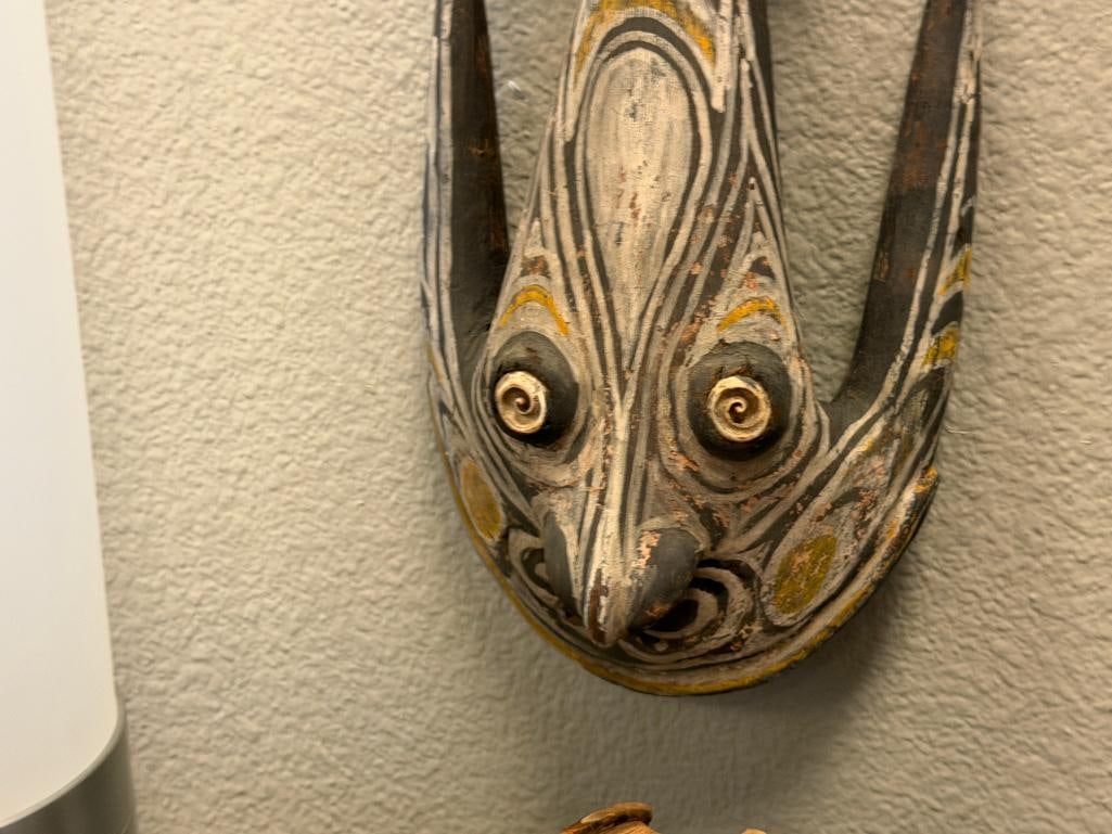 20TH CENTURY SEPIK RIVER CEREMONIAL / RITUAL MASKS FISH HANGER AND DOUBLE-EYED MASK CIRCA 1997 - 5