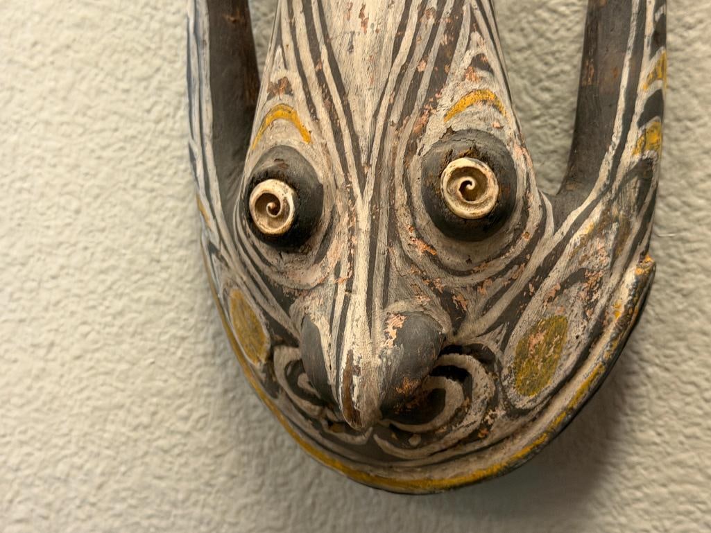 20TH CENTURY SEPIK RIVER CEREMONIAL / RITUAL MASKS FISH HANGER AND DOUBLE-EYED MASK CIRCA 1997 - 6
