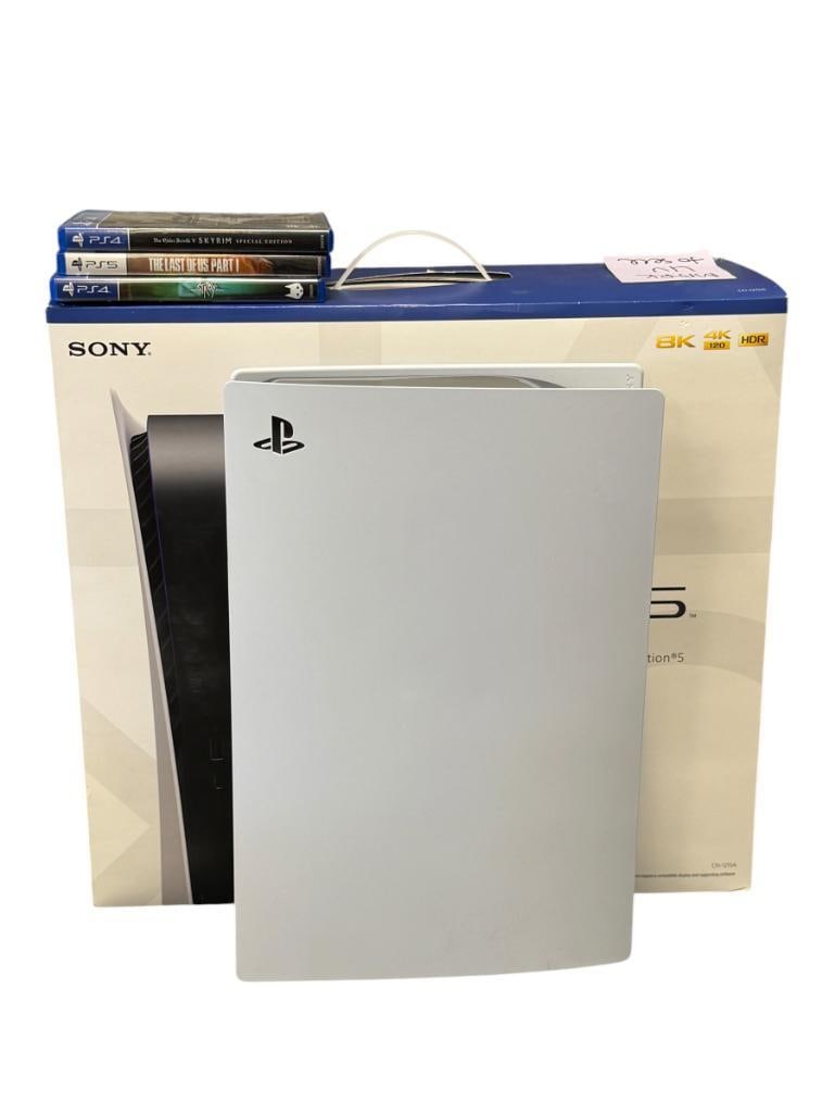 SONY PLAYSTATION 5 PS5 GAMING CONSOLE MODEL CFI-1215A YEAR 2022: 800GB, INCLUDES THREE GAMES PLUS THE ORIGINAL BOX