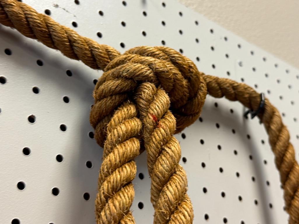 VINTAGE NAUTICAL 3-STEP WOODEN ROPE LADDER FROM HISTROICAL CONTAINER SHIP SS ELIZABETHPORT - 6