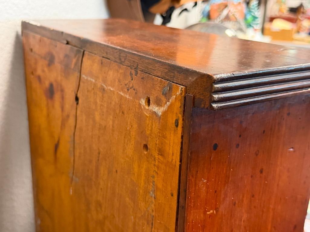 ANTIQUE APOTHECARY / SPICE CABINET WITH 16 DRAWERS WITH CIRCULAR CARVED PULLS - 7