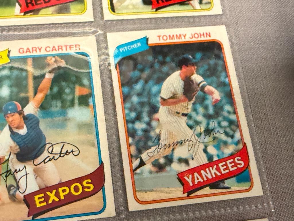 1980 TOPPS BASEBALL CARDS HALL OF FAMERS WILLIE MCCOVEY, GARY CARTER, ROD CAREW, ROBIN YOUNT - 5