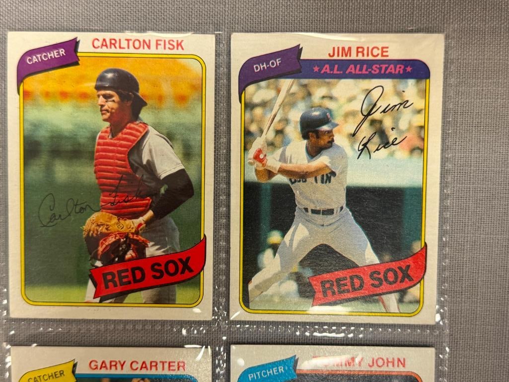 1980 TOPPS BASEBALL CARDS HALL OF FAMERS WILLIE MCCOVEY, GARY CARTER, ROD CAREW, ROBIN YOUNT - 6