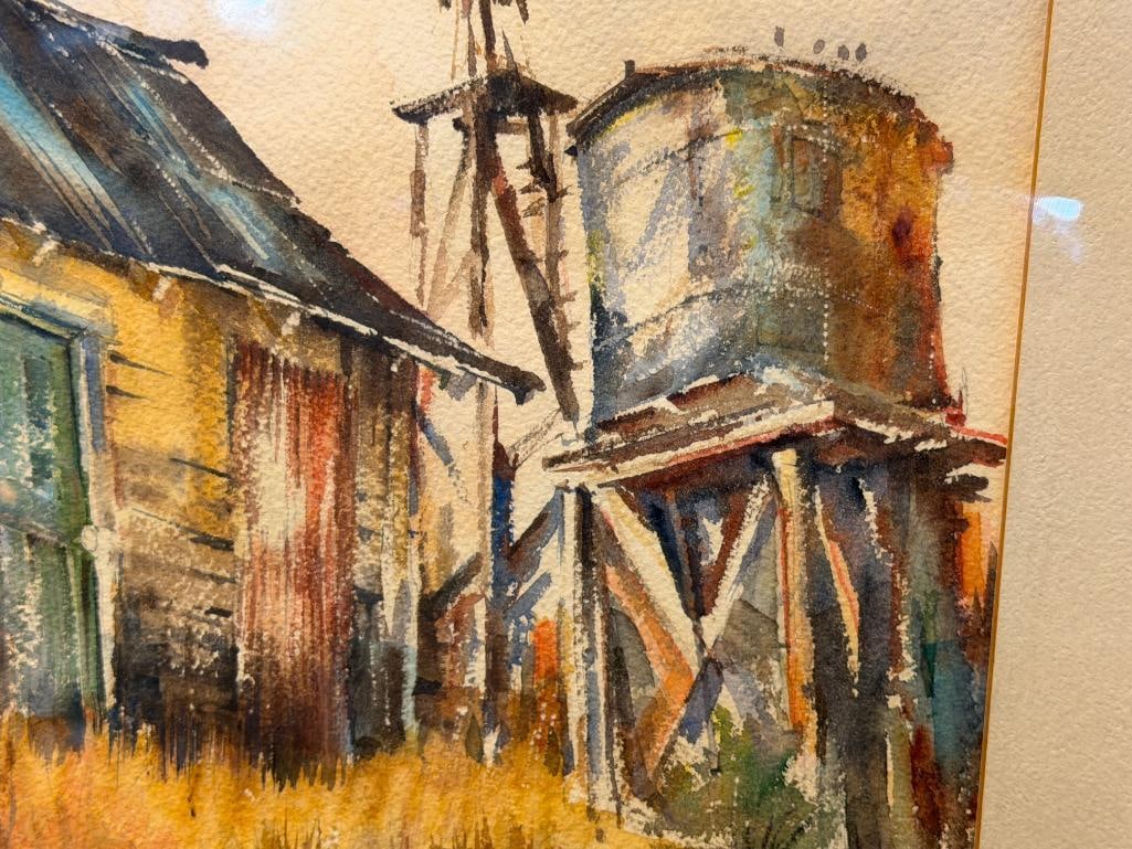 SIGNED ORIGINAL WESTERN WATERCOLOR ON PAPER PAINTING - 3