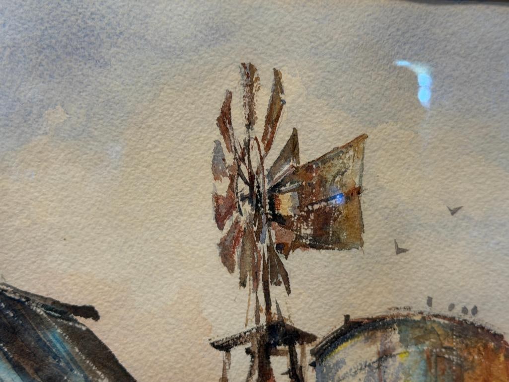SIGNED ORIGINAL WESTERN WATERCOLOR ON PAPER PAINTING - 4