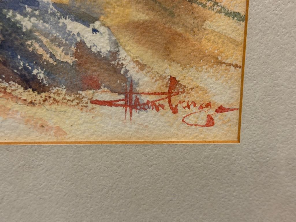 SIGNED ORIGINAL WESTERN WATERCOLOR ON PAPER PAINTING - 5
